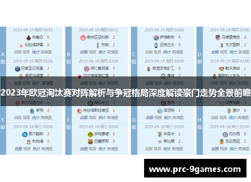 2023年欧冠淘汰赛对阵解析与争冠格局深度解读豪门走势全景前瞻